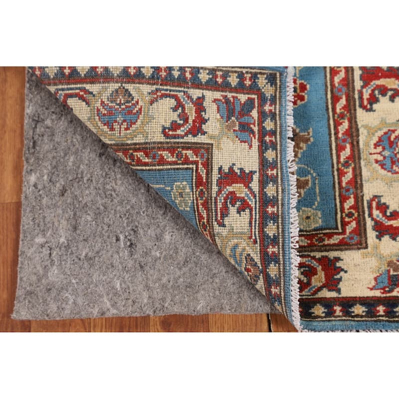Light Blue Kazak Runner Rug Hand-Knotted Wool Carpet - 2'1" x 5'8"