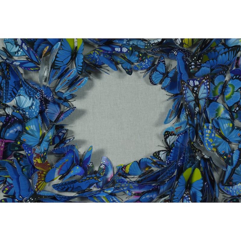 HUJI Blue Butterfly Wreath Shadow Box Wall Decor