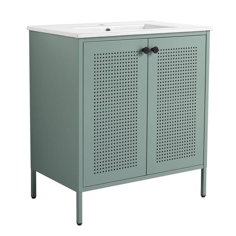 30 inch Freestanding Bathroom Vanity Set with Integrated Ceramic Sink