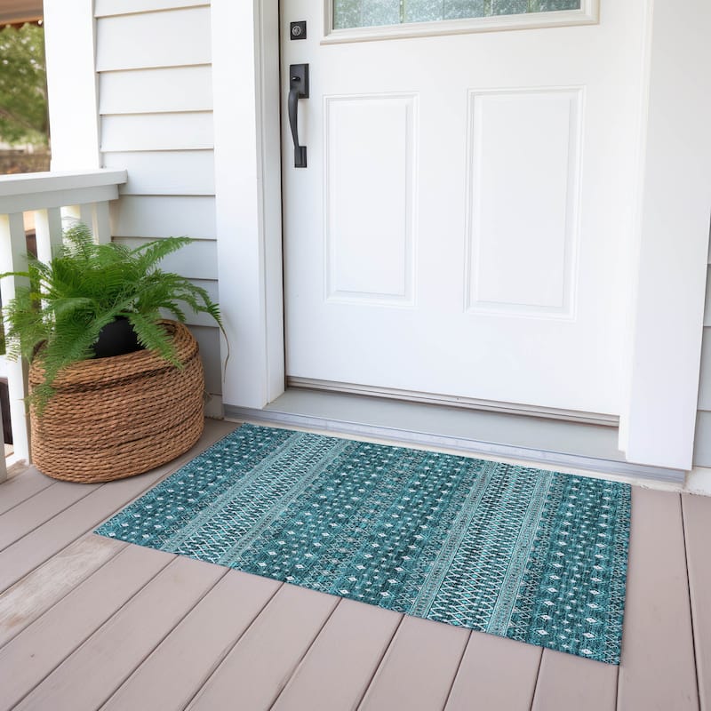 Machine Washable Indoor/ Outdoor Chantille Boho Morrocan Rug