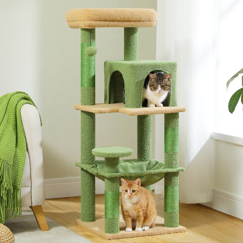 5-Level Cat Tree with Hammock, Condo, Top Perch & 4 Scratching Post