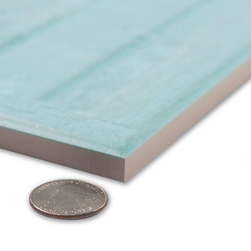 Merola Tile Habanera Decor Azul 11-7/8" x 35-1/2" Fluted Ceramic Wall Tile
