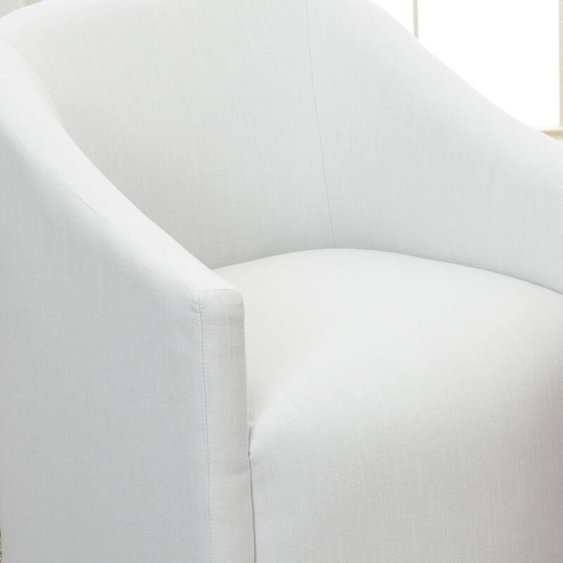 KINWELL 25" Performance Fabric Upholstered Rolling Dining Armchair