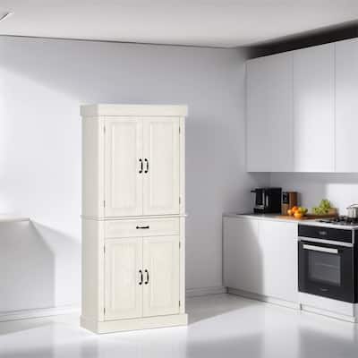 Freestanding Kitchen Pantry w/Doors and Cabinets,Tall Storage Cabinet