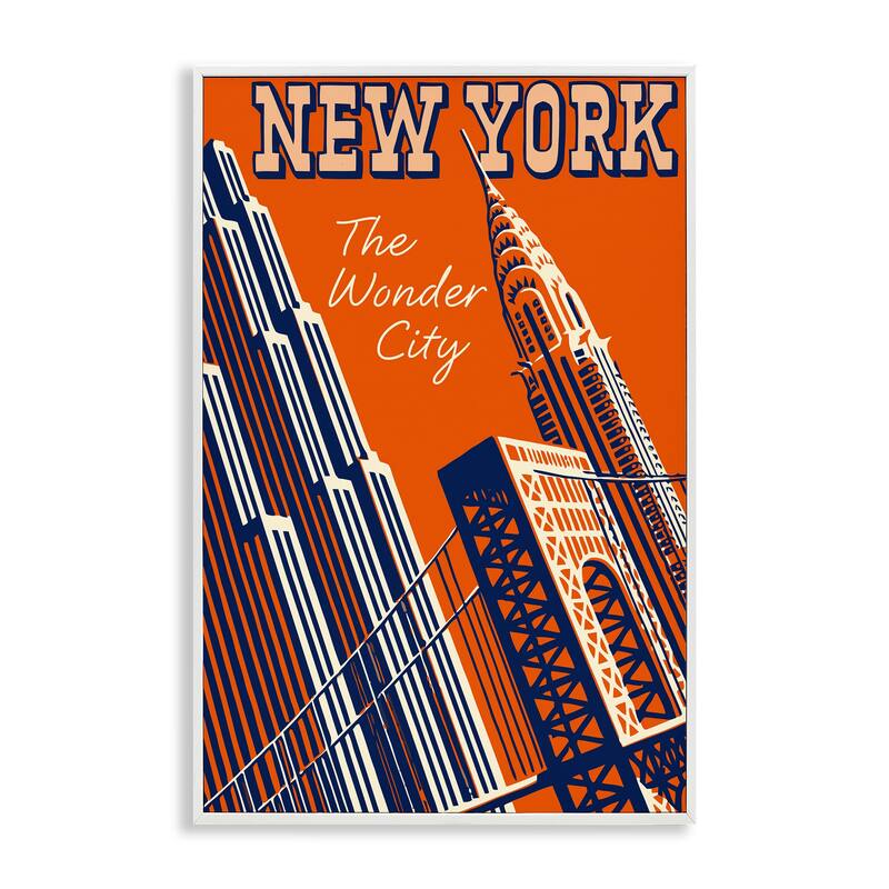 Stupell New York The Wonder City Framed Giclee Art Design By Marcus Jules - 16 x 24 - White