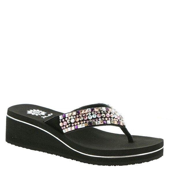 yellow box platform flip flops