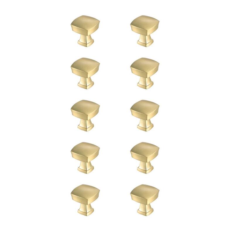 Brandon 1.3" Square Knob Multipack (Set of 10) - Brushed Gold