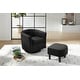 preview thumbnail 5 of 34, 360° Swivel Accent Chair with Ottoman, Barrel Chair with Upholstered Black