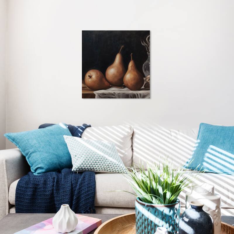 Wynwood Studio Canvas Food and Cuisine Classical Art of Pears Brown and Traditional Wall Art Canvas Print - 20 x 20
