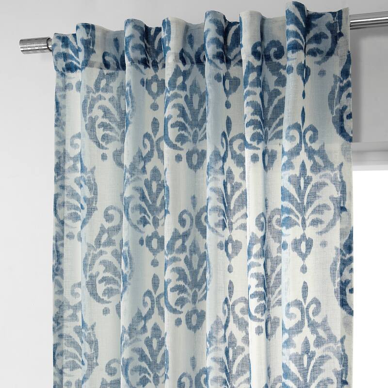 Exclusive Fabrics Fresco Printed Faux Linen Sheer Curtain (1 Panel)