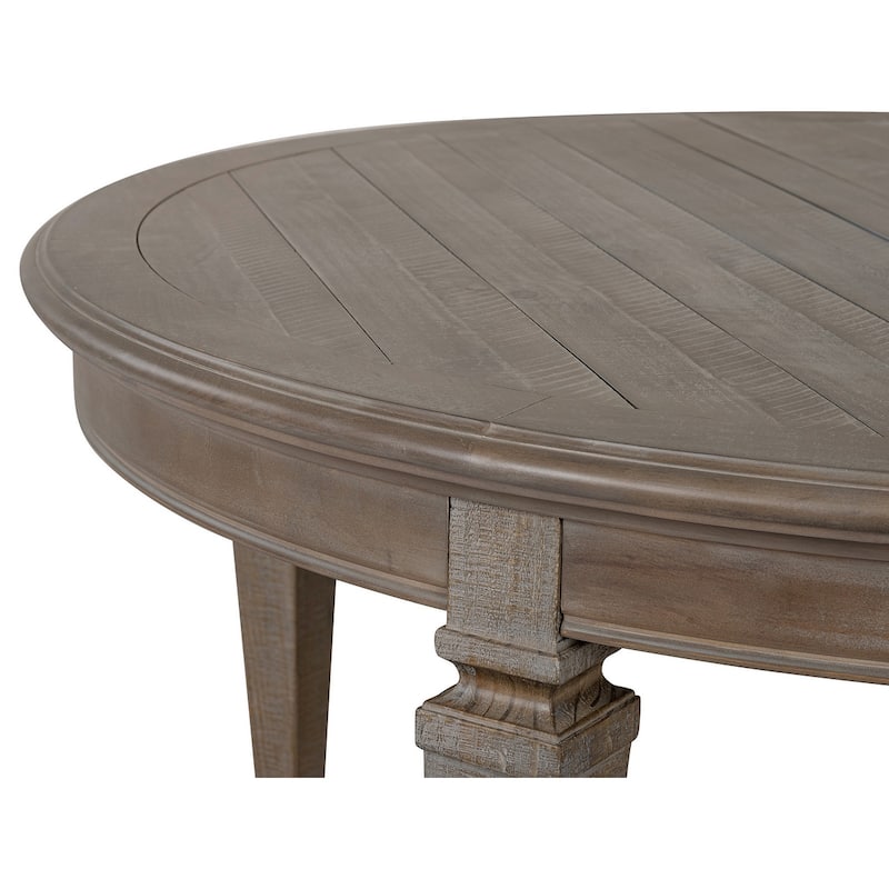 Magnussen Home Lancaster Dovetail Grey Extendable Round Dining Table - 52''W x 52''D x 30''H