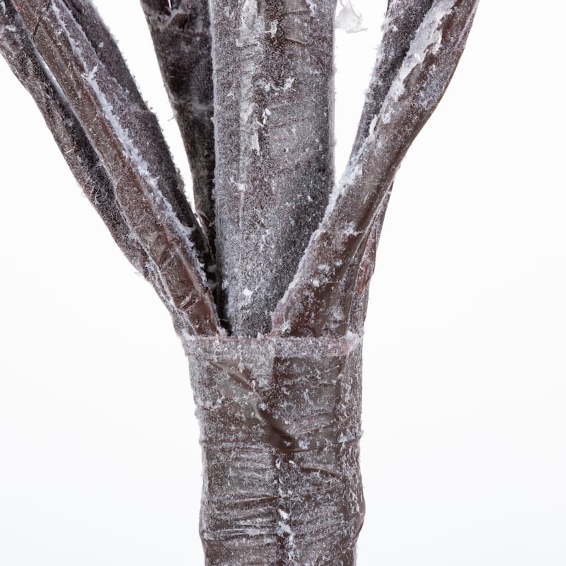 6 ft Tall Snowy Brown Pre Lit Tree with 296 Warm White LED Lights - N/A