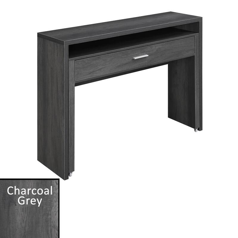 Convenience Concepts Newport JB Console/Sliding Desk with Drawer and Riser