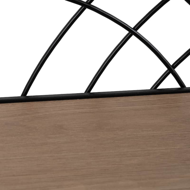 Sagebrook Home 19/21/24-inch Natural/Black Wall Shelves, Versatile MDF and Iron Home Storage, Set of 3 - 24" x 6" x 8"