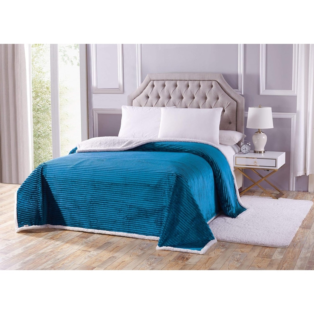 Home Essentials by Decor More Corduroy Sherpa Blanket Bed Bath Beyond 39426551