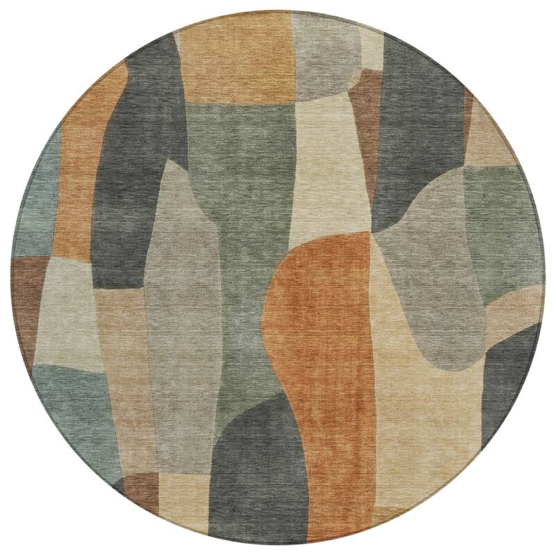 Machine Washable Indoor/ Outdoor Contemporary Layers Chantille Rug