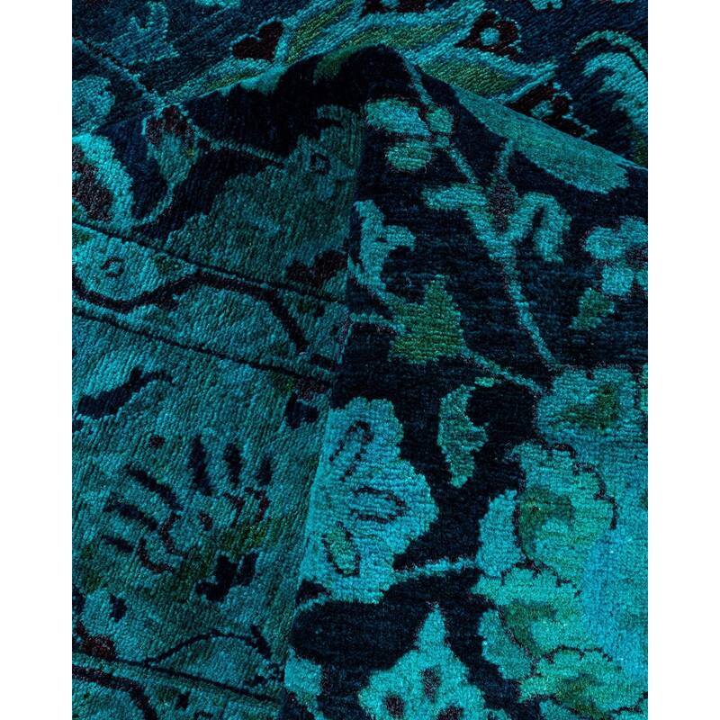 Overdyed, One-of-a-Kind Hand-Knotted Area Rug - Blue - 4' 8" x 7' 2"