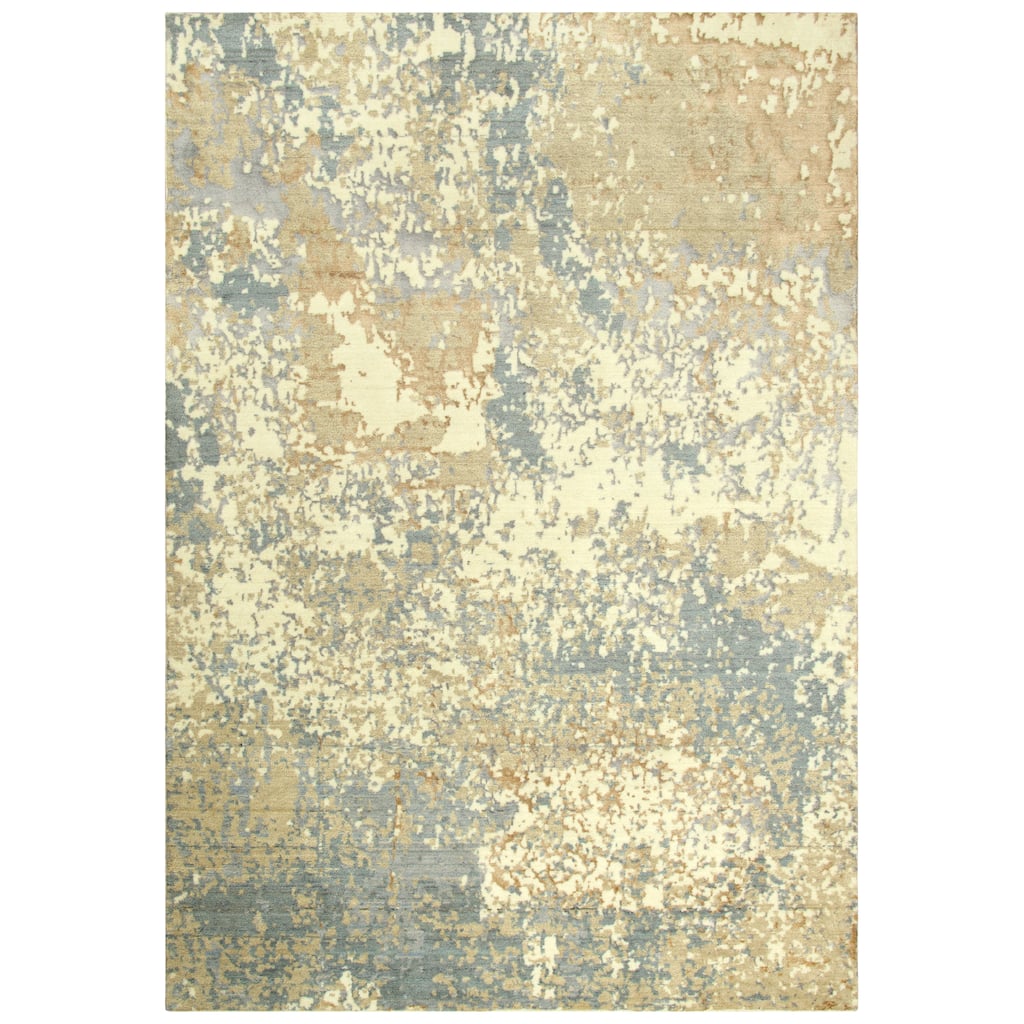 Alora Decor Essential Beige, Ivory, and Grey Abstract Wool Blend Rug