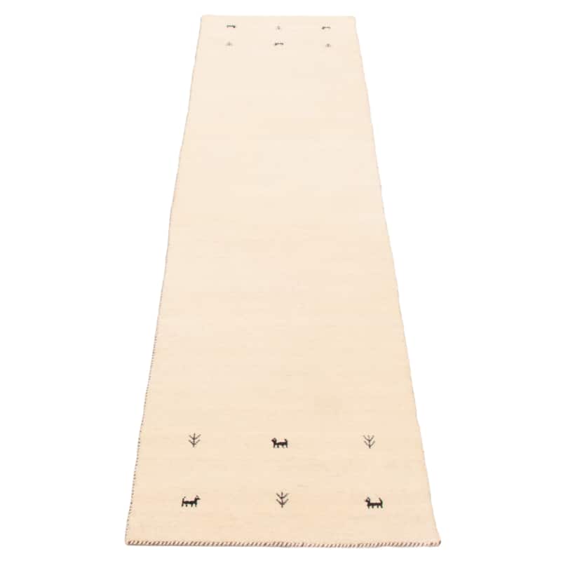 Kashkuli Gabbeh Cream Rug 2'7" x 15'11" - 2'7 x 15'11