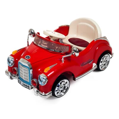 Toy Car Ride On, Classic Car Coupe With Remote Control & Sound by Lil' Rider (Red)
