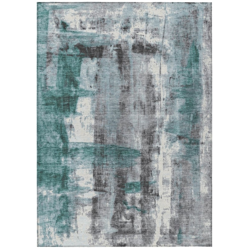 HomeRoots Abstract Transitional Rectangle Outdoor Rug