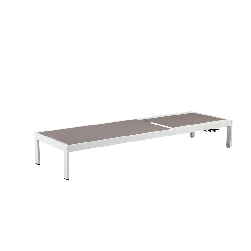 Anodized Aluminum Modern Patio Lounger in White and Gray