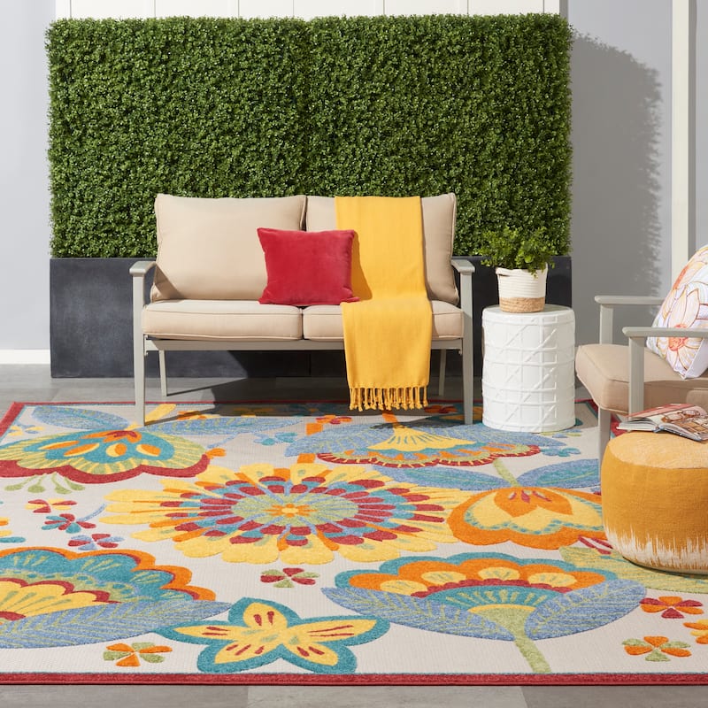 Nourison Aloha Scandinavian Floral Indoor/Outdoor Area Rug - 12' x 15' - Multicolor