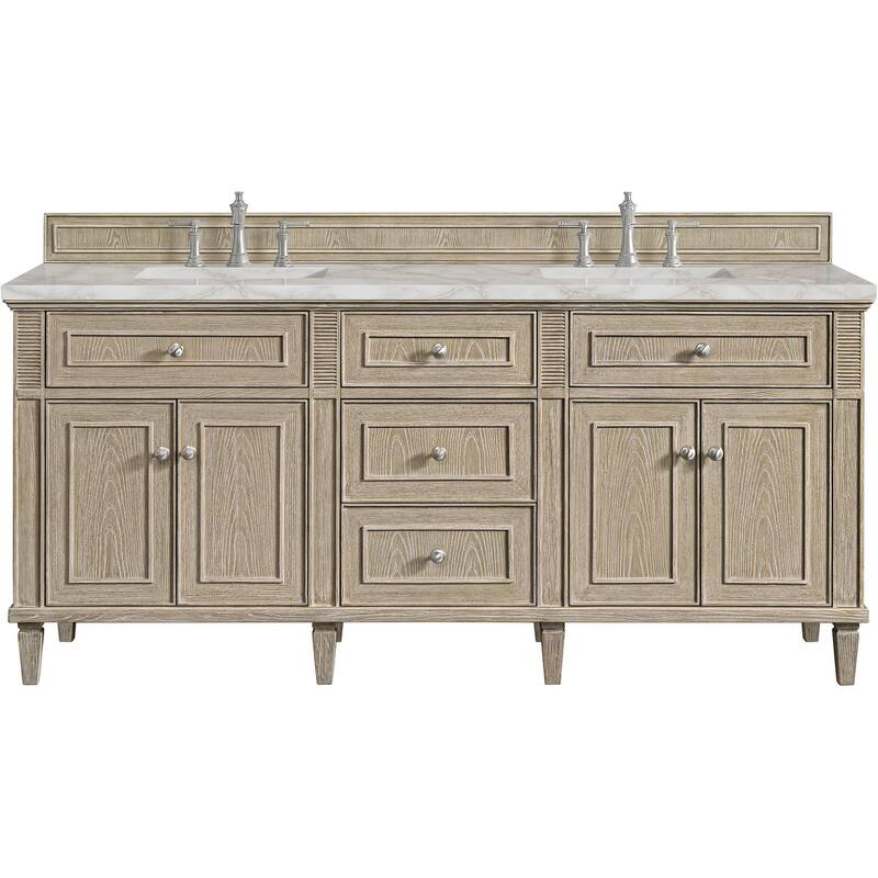 James Martin Vanities 424-V72-FVSL Lorelai 72" Free Standing Double - Whitewashed Oak