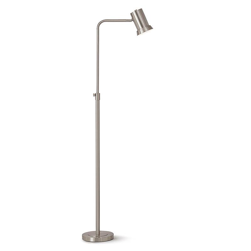 HOMEGLAM. Studio One Light 70" adjustable Metal Floor Lamp - Brushed Nickel