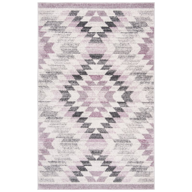 SAFAVIEH Adirondack Gjylferije Rustic Boho Tribal Rug - 5'1" x 7'6" - Plum/Ivory