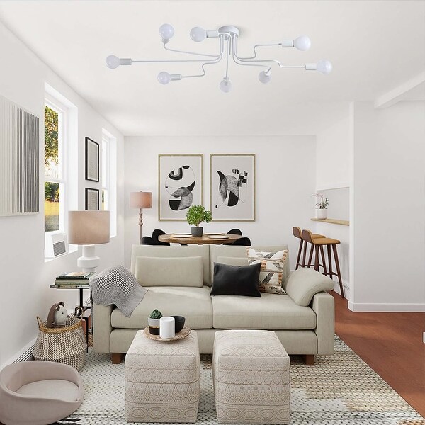 8 Light Mid Century Modern Industrial Spider Shape Circuit Board Semi Flush Mount Bed Bath Beyond 34257695