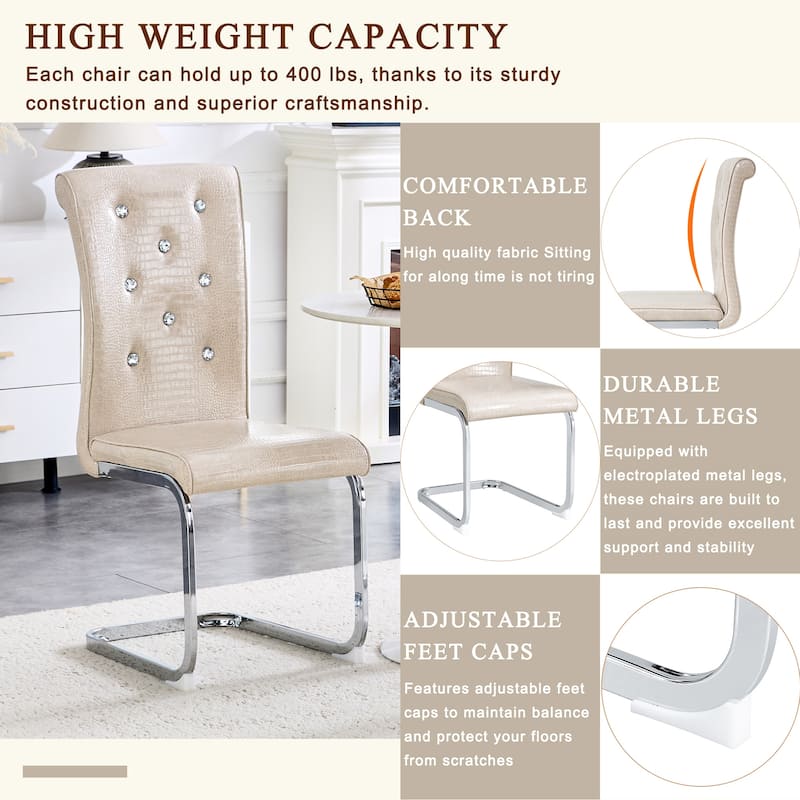 Set of 2 Dining Chair Side Chair Kitchen Chair Leisure Chair Beige Lounge Chair Office Chair Armless Chair