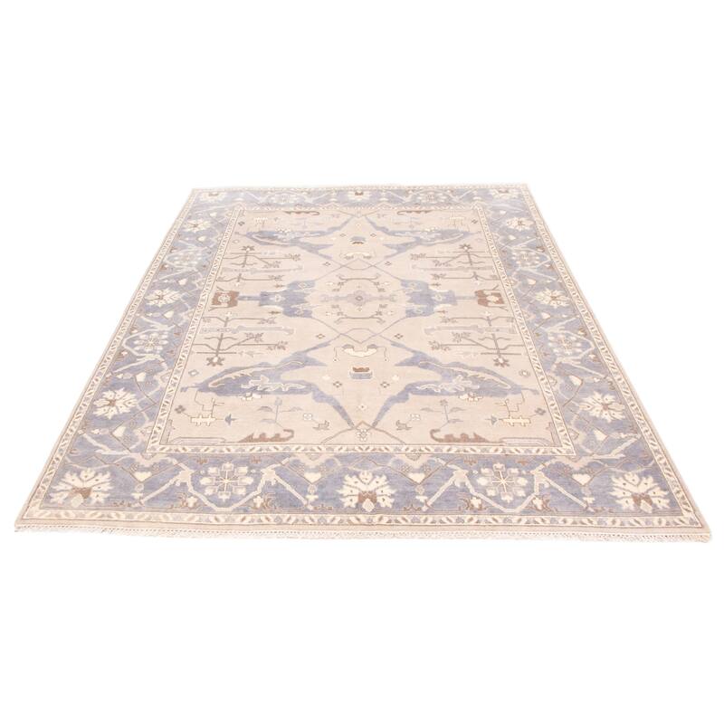 ECARPETGALLERY Hand-knotted Royal Oushak Light Khaki Wool Rug - 8'11 x 11'9