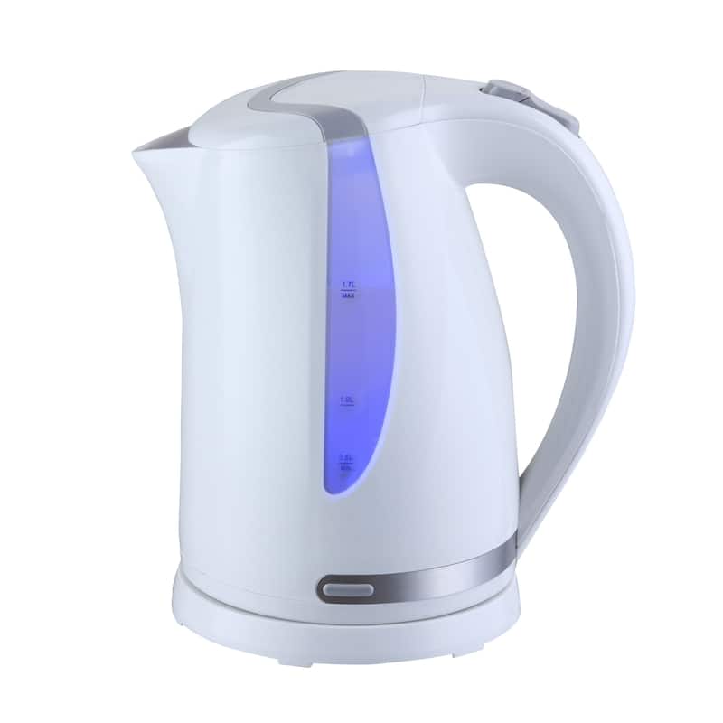 1.7L Rapid Boil Cordless Serving Electric Tea Kettle in White