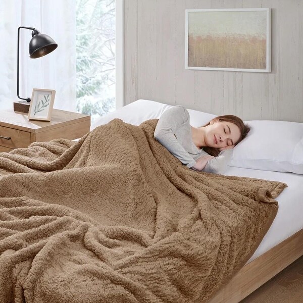 Twin Cozy Soft Velvet Binding Berber Solid Blanket Brown Twin Cozy Soft Velvet Binding Berber Solid Blanket Brown