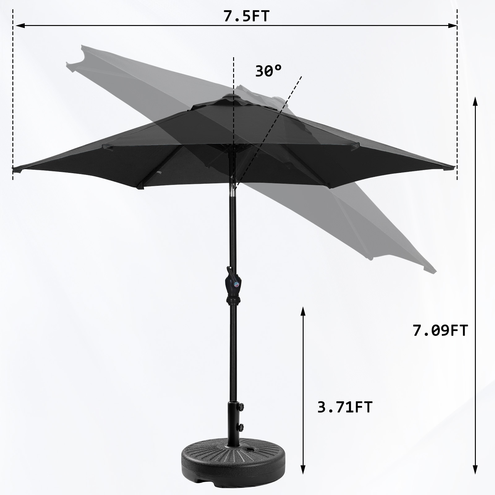 Ainfox 7.5ft Patio Umbrella with Base Outdoor Umbrella
