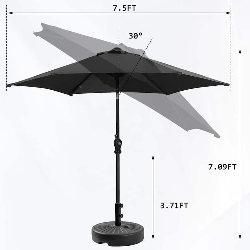Ainfox 7.5ft Patio Umbrella with Base Outdoor Umbrella