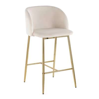 Silver Orchid Harding Velvet Counter Stool (Set of 2)