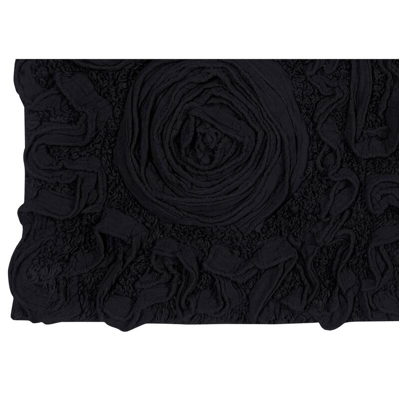 Bell Flower Bathroom Rug, Cotton Soft, Water Absorbent Bath Rug, Non Slip Shower Rug Machine Washable 24"x40" Rectangle
