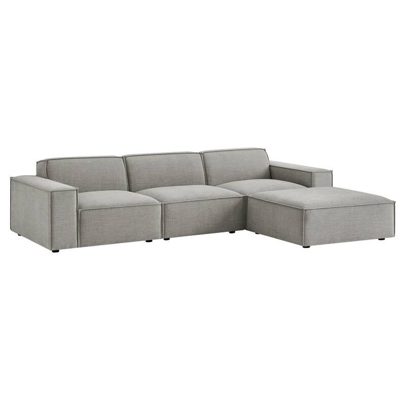 Restore 4-Piece Performance Fabric Upholstered Modular Sofa Set with Ottoman