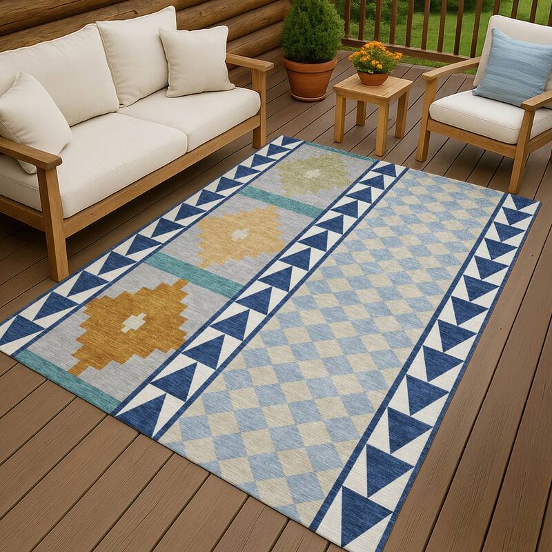 Machine Washable Indoor/ Outdoor Global Pima Chantille Rug