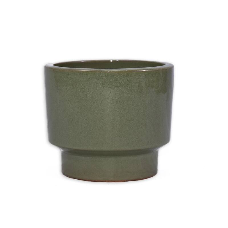 Set of 3 ,15 Inch Ceramic Planters with Drainage - Frost Resistant Indoor Outdoor Flower Pots