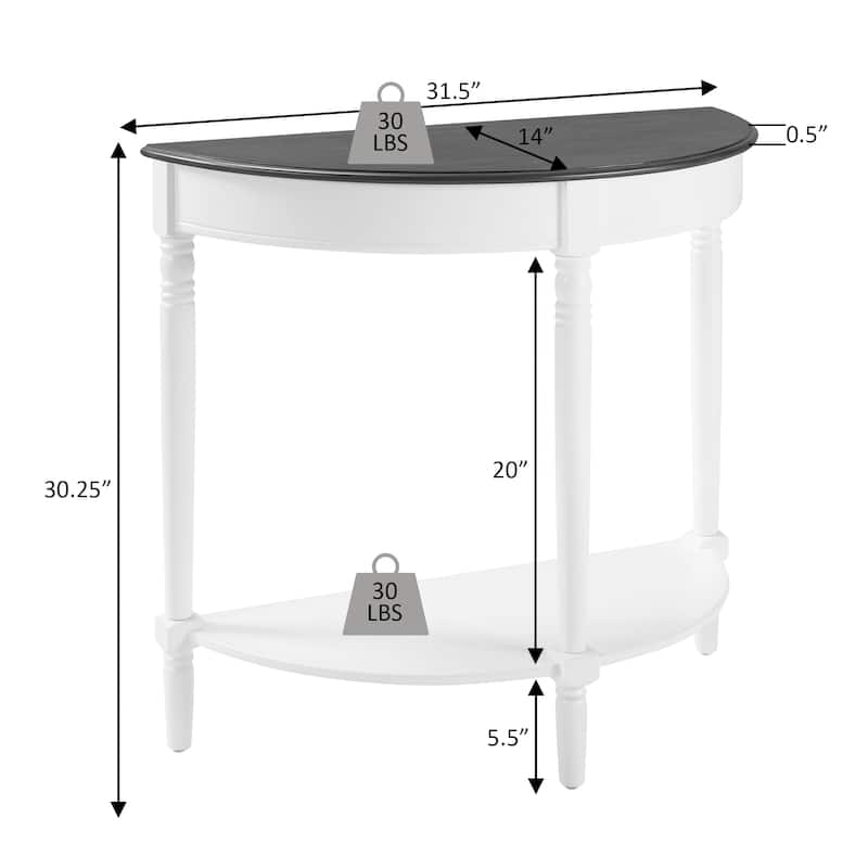 Convenience Concepts French Country Half-Round Entryway Table with Shelf