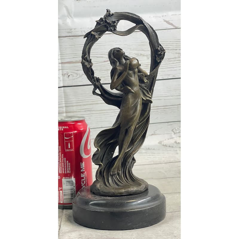 Dream Goddess By Renowned French Artist Augustine Moreau Bronze Sculpture Statue
