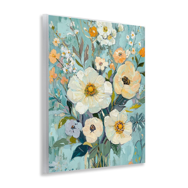 Stupell Mixed Cream Flowers Arrangement Wall Plaque Art Design By Franklyn Gregory