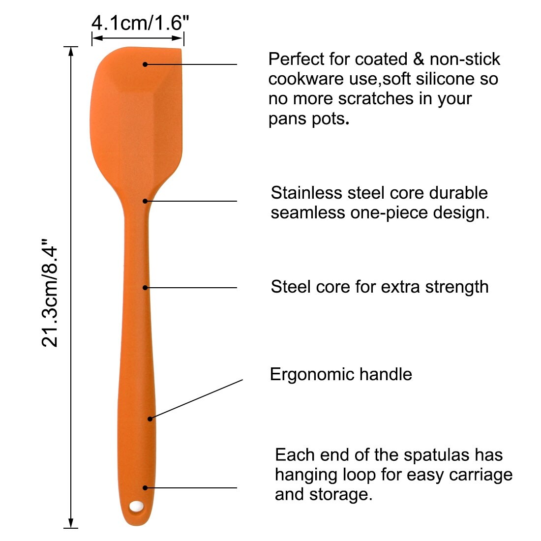 1-6Pcs Nonstick Silicone Spatula Set Heat Resistant Cream Spatula Scraper  Spoon Brush With Stainless Steel Core Kitchen Utensils