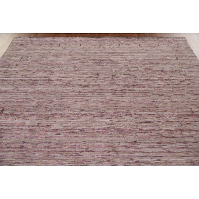 Gabbeh Indian Area Rug Hand-Knotted Tribal Wool Carpet - 8'0"x 9'11"