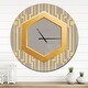 preview thumbnail 8 of 8, Designart 'Vintage Gold and Grey design' Oversized Shabby Chic Wall CLock