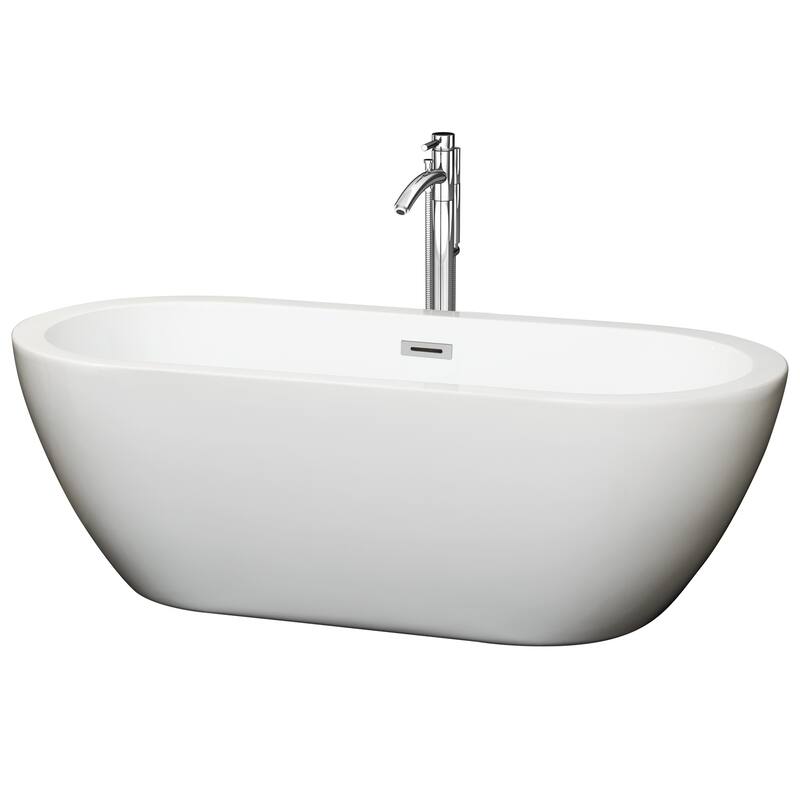 Wyndham Collection Soho 68-inch White Freestanding Soaking Bathtub