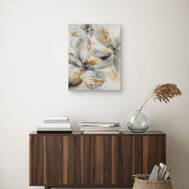 Silver Petals by K. Nari Canvas Art Print